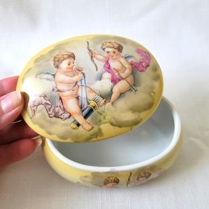 Vintage Porcelain Cherubs Jewelry/Trinket Dish